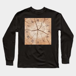 Tree trunk cut in half clock Long Sleeve T-Shirt